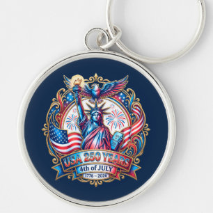 USA 250 years 4th of July 1776-2026 Keychain