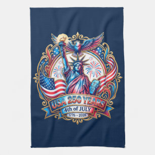 USA 250 years 4th of July 1776-2026 Kitchen Towel