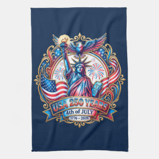 USA 250 years 4th of July 1776-2026 Kitchen Towel