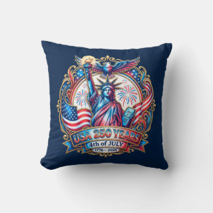 USA 250 years 4th of July 1776-2026 Throw Pillow