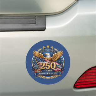 USA 250 Years Anniversary 1776 2026 Eagle Blue Car Magnet