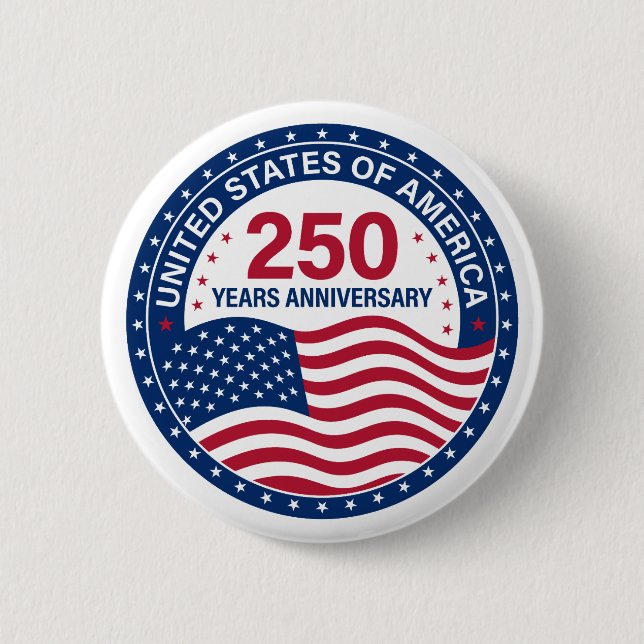 USA 250 Years Anniversary Flag Button (Front)
