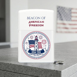 USA 250 Years Beacon American Freedom Lighthouse  Zippo Lighter