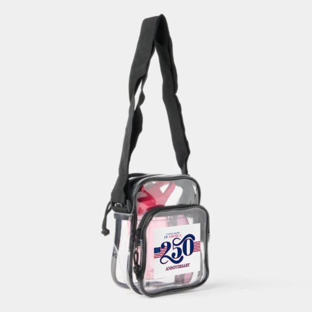 USA 250 Years Celebration Clear Stadium Bag (America 250: Proud and Strong!)