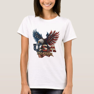 USA 250 Years Eagle Flag Graphic T-Shirt