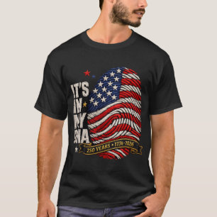 USA 250 years Its In My DNA American Fingerprint T-Shirt