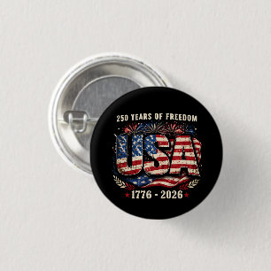 USA 250 Years of Freedom 1776–2026 Patriot Button