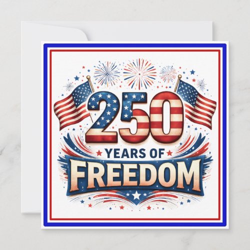USA 250 Years Of Freedom American Flag Design Invitation