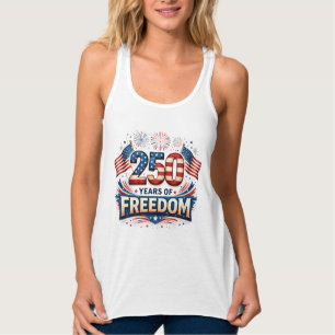 USA 250 Years Of Freedom American Flag Design Tank Top