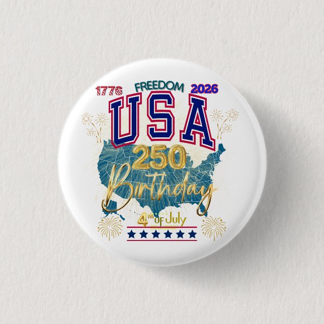 USA 250 YEARS OF FREEDOM BUTTON (Front)