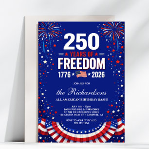 USA 250 Years of Freedom Family Party  Invitation