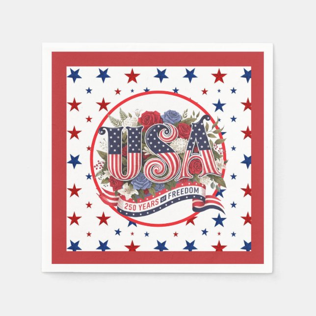 USA 250 Years Of Freedom  Napkins (Front)