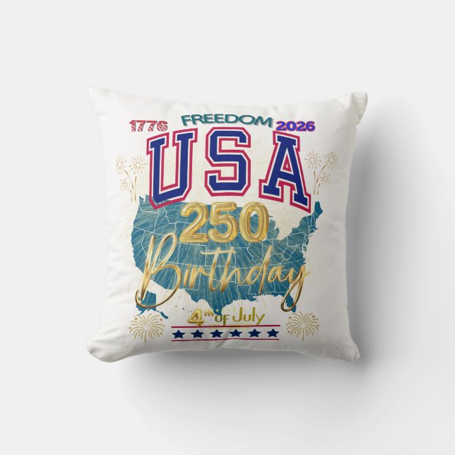 USA 250 YEARS OF FREEDOM THROW PILLOW (Front)