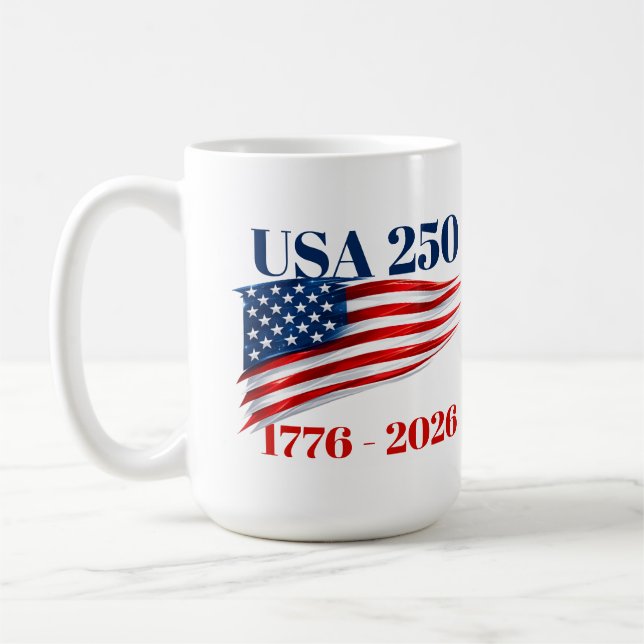 USA 250 Years of Independence 1776 2026 Coffee Mug (Left)