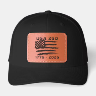 USA 250 Years of Independence 1776 2026 Leather Patch Hat