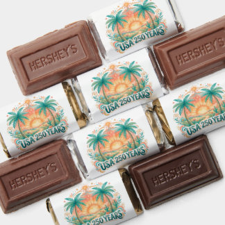 USA 250 Years Palm Trees Patriotic Desert Sunrise Hershey's Miniatures
