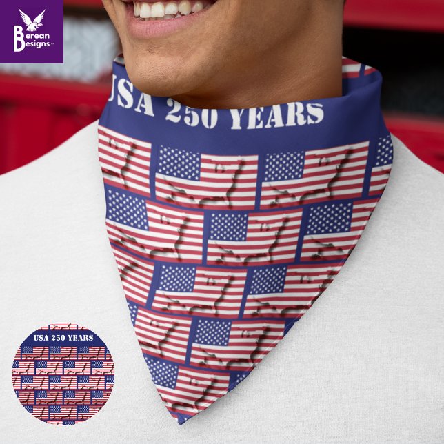USA 250 YEARS Patriotic American Flag  Bandana (USA 250 YEARS Patriotic American Flag Bandana. Ideal gift to celebrate 4th of July 2026)