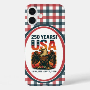USA 250 Years – Patriotic Bald Eagle July 4th 2026 iPhone 16 Plus Case
