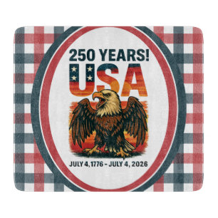 USA 250 Years – Patriotic Bald Eagle July 4th 2026 Cutting Board