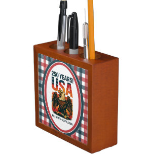 USA 250 Years – Patriotic Bald Eagle July 4th 2026 Desk Organizer