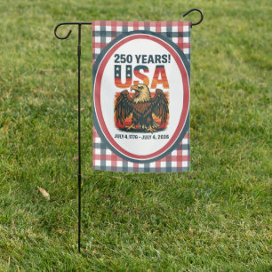USA 250 Years – Patriotic Bald Eagle July 4th 2026 Garden Flag