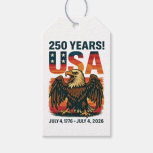 USA 250 Years – Patriotic Bald Eagle July 4th 2026 Gift Tags