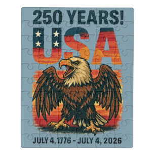 USA 250 Years – Patriotic Bald Eagle July 4th 2026 Jigsaw Puzzle