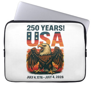 USA 250 Years – Patriotic Bald Eagle July 4th 2026 Laptop Sleeve