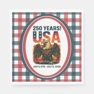 USA 250 Years – Patriotic Bald Eagle July 4th 2026 Napkins