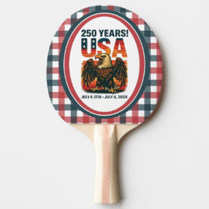 USA 250 Years – Patriotic Bald Eagle July 4th 2026 Ping Pong Paddle