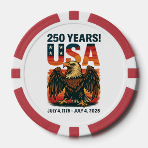 USA 250 Years – Patriotic Bald Eagle July 4th 2026 Poker Chips