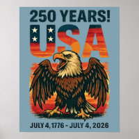 USA 250 Years – Patriotic Bald Eagle July 4th 2026