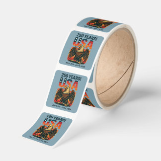 USA 250 Years – Patriotic Bald Eagle July 4th 2026 Square Sticker