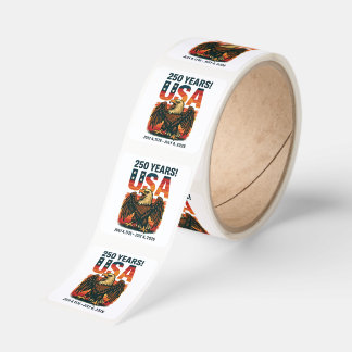 USA 250 Years – Patriotic Bald Eagle July 4th 2026 Square Sticker