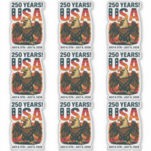 USA 250 Years – Patriotic Bald Eagle July 4th 2026 Sticker