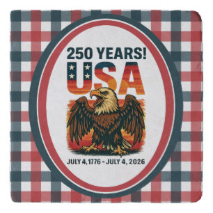 USA 250 Years – Patriotic Bald Eagle July 4th 2026 Trivet