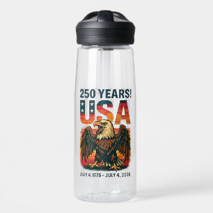 USA 250 Years – Patriotic Bald Eagle July 4th 2026 Water Bottle