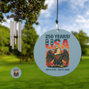 USA 250 Years – Patriotic Bald Eagle July 4th 2026 Wind Chime