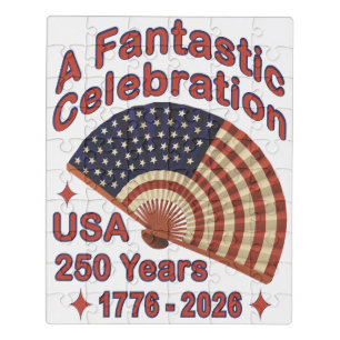 USA 250 Years Patriotic Fan Design – 1776-2026 Jigsaw Puzzle