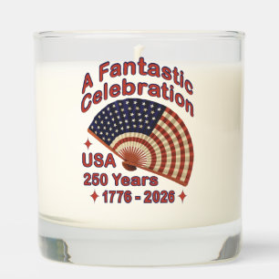 USA 250 Years Patriotic Fan Design – 1776-2026  Scented Candle