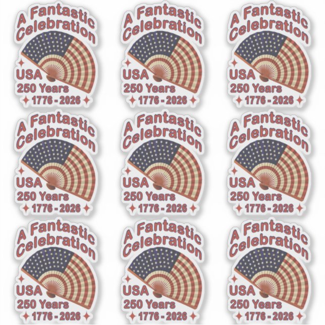 USA 250 Years Patriotic Fan Design – 1776-2026  Sticker (Front)