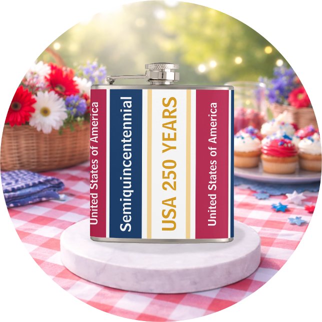 USA 250 Years Semiquincentennial Patriotic Stripes Flask (Creator Uploaded)