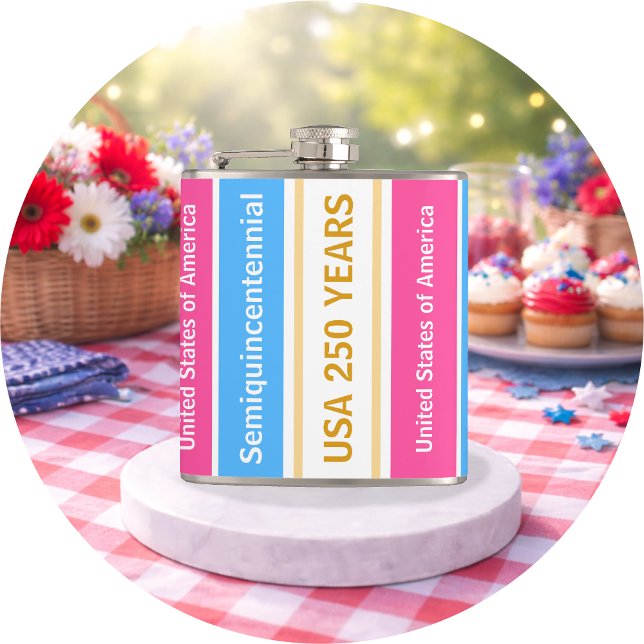 USA 250 Years Semiquincentennial Patriotic Stripes Flask (Creator Uploaded)