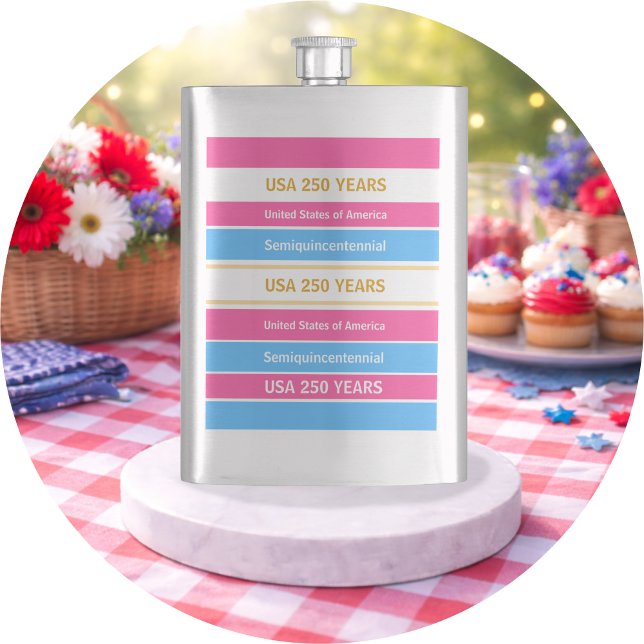 USA 250 Years Semiquincentennial Patriotic Stripes Flask (Creator Uploaded)