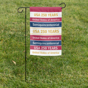 USA 250 Years Semiquincentennial Patriotic Stripes Garden Flag