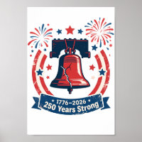 USA 250 Years Strong Patriotic Liberty Bell