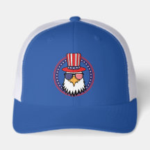 USA 250th 4th of July Patriotic Eagle Trucker Hat