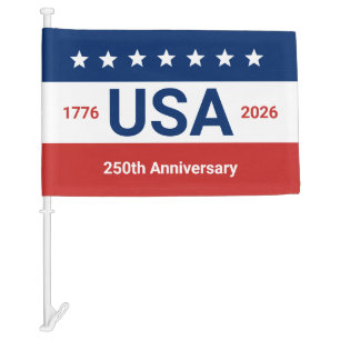 USA 250th Anniversary 1776 2026 4th of July Parade Car Flag