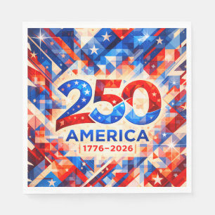 USA 250th Anniversary 1776-2026 Abstract Mosaic Napkins