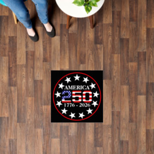 USA 250th Anniversary 1776-2026 American Flag Floor Decals